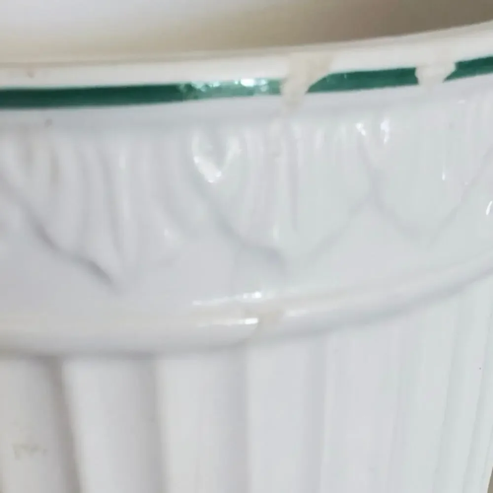Vintage Mid-Century Set of 4 Italian Floral Ribbed Canister Set with Lids